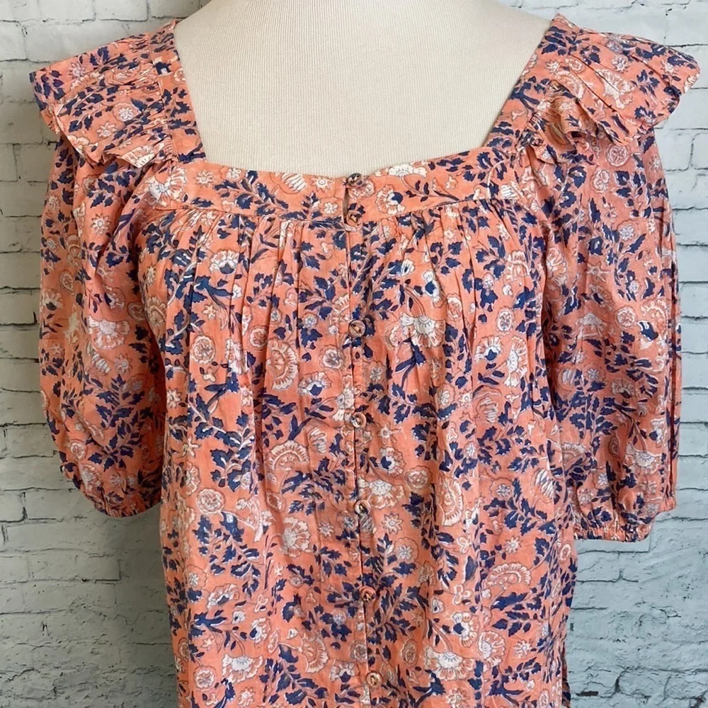 Cleobella Mariana Floral Positano Organic Cotton Blouse S Boho Romantic Feminine